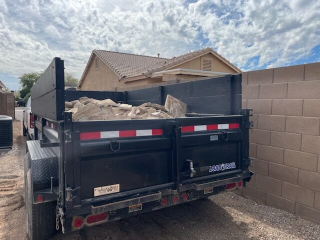 Dump trailer loaded with broken-out concrete in Peoria, AZ